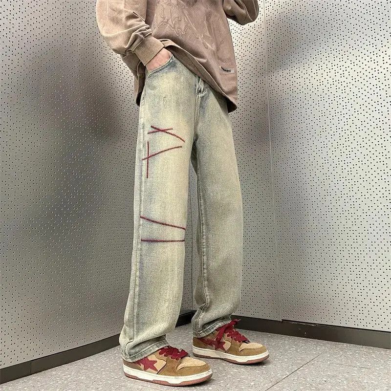 Japanese Brand Straight leg wide leg washed jeans Size US 32 / EU 48 - 4 Thumbnail