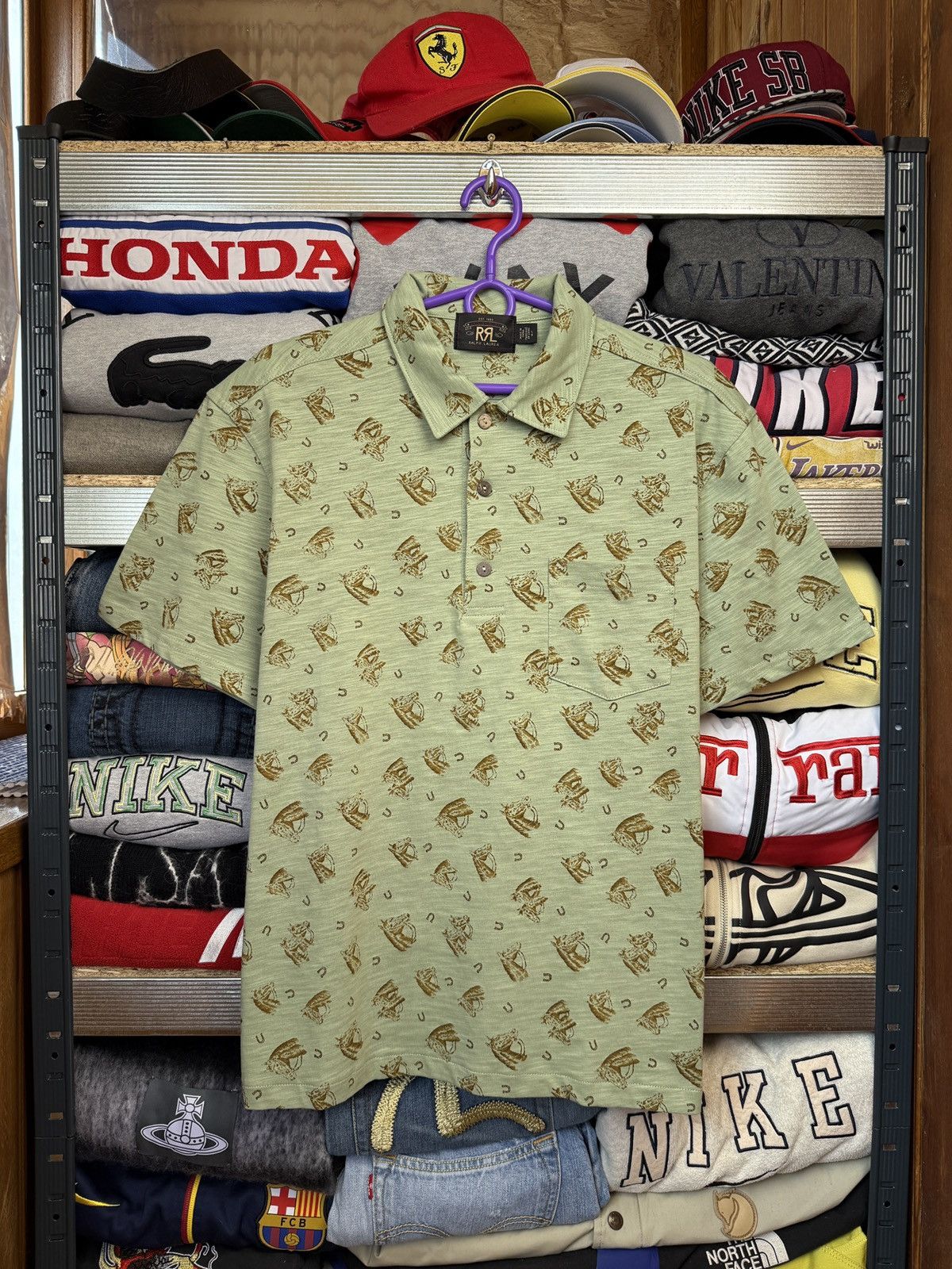 RRL Ralph Lauren Rare ! RRL Double Tee Polo Ralph Lauren RL Over Print Size US L / EU 52-54 / 3 - 1 Thumbnail