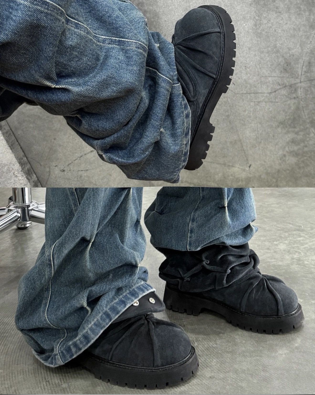 Bad Son Badson Pinch Boot Dark Grey Suede Size US 12 / EU 45 - 4 Thumbnail
