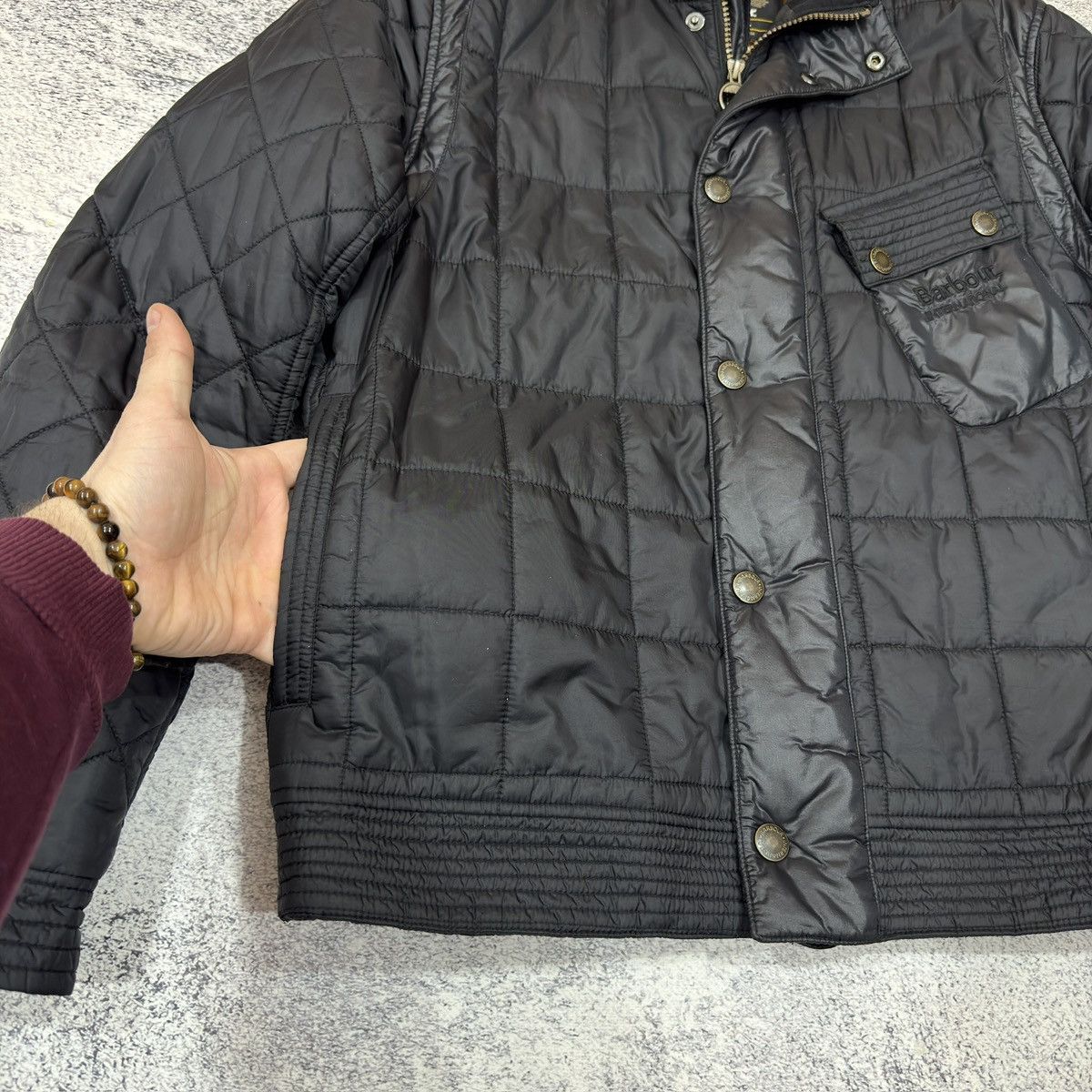 Barbour × Designer Barbour International Mens Black Quilted Jacket L size Size US L / EU 52-54 / 3 - 7 Thumbnail