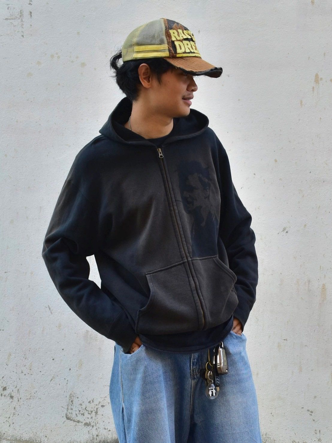 Vintage Faded Black Tyler Durden Hoodie Inspired of Flight Club Size US M / EU 48-50 / 2 - 8 Thumbnail