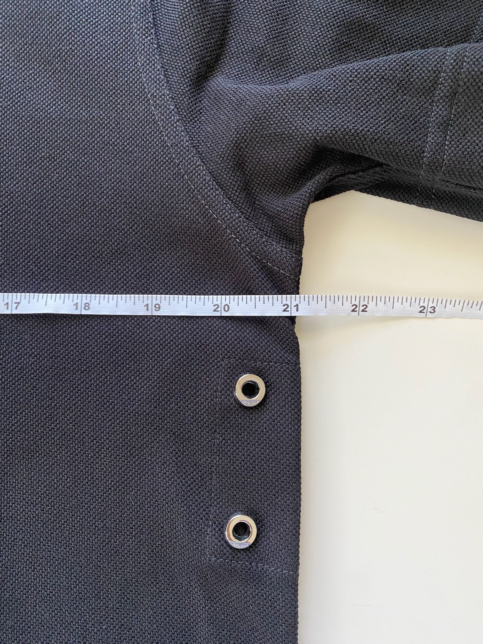 Givenchy Givenchy Black Cotton Zip Polo Shirt - Eyelet Details Sz L Size US L / EU 52-54 / 3 - 6 Thumbnail