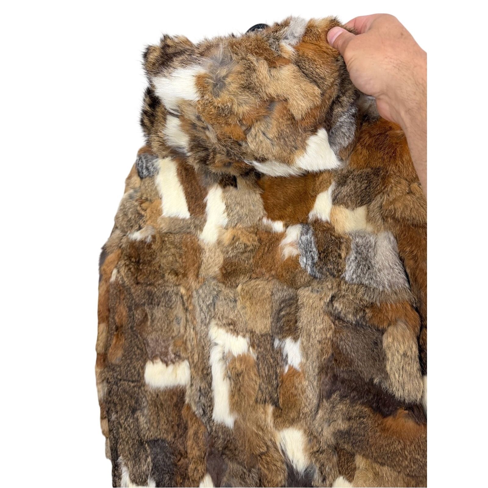 Vintage Vintage Authentic 100% Women's Rabbit Fur Patchwork Coat Size L / US 10 / IT 46 - 6 Thumbnail