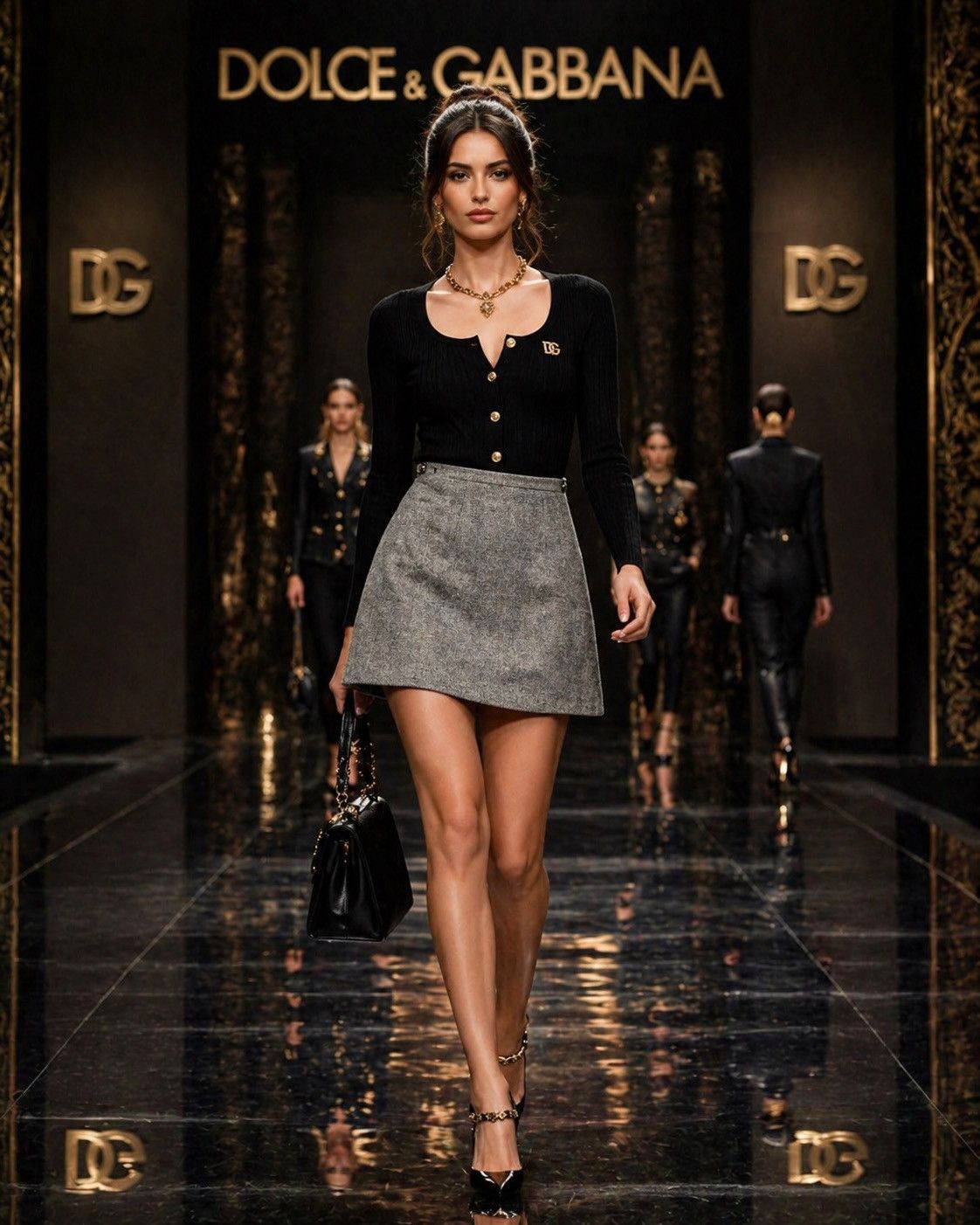 Dolce & Gabbana D&G Dolce & Gabbana Grey Mini Skirt Size 27" / US 4 / IT 40 - 1 Thumbnail