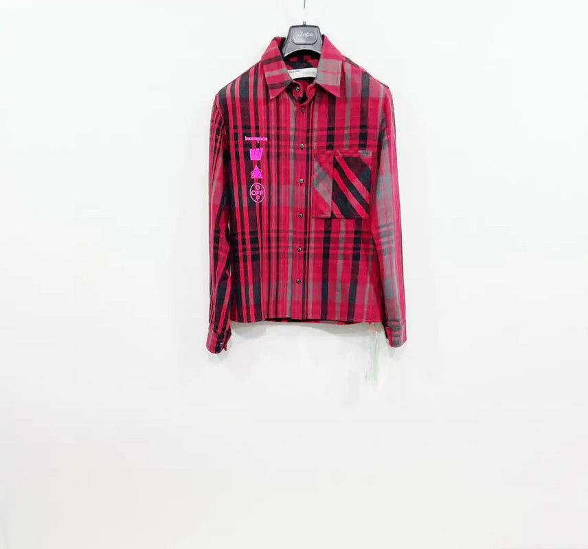 Off-White Off-White Red Plaid Men's Jacket 0089 Size US S / EU 44-46 / 1 - 1 Thumbnail
