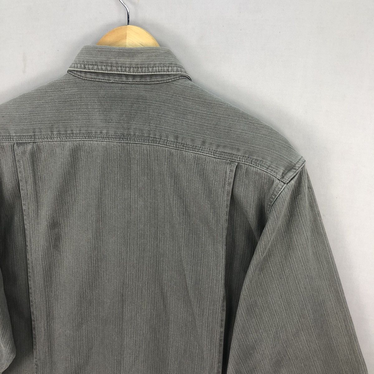 Japanese Brand Vintage 00’s Hop-Scot Faded Denim Work Shirt Size US M / EU 48-50 / 2 - 16 Thumbnail