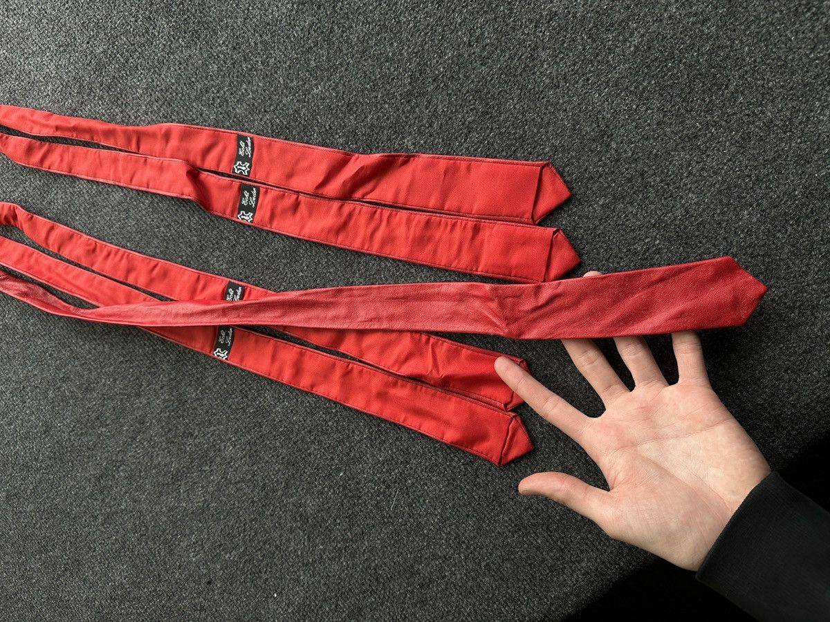 Other 🚨 LEATHER RED ITALY TIE LUXURY VNTG RARE OLD MONEY Size ONE SIZE - 3 Thumbnail