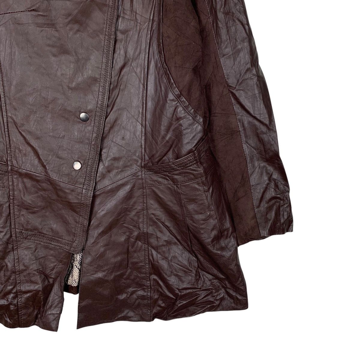 Japanese Brand CARLOS FALCHI Sheepskin Synthetic Leather Jacket #2115-C93 Size S / US 4 / IT 40 - 4 Thumbnail