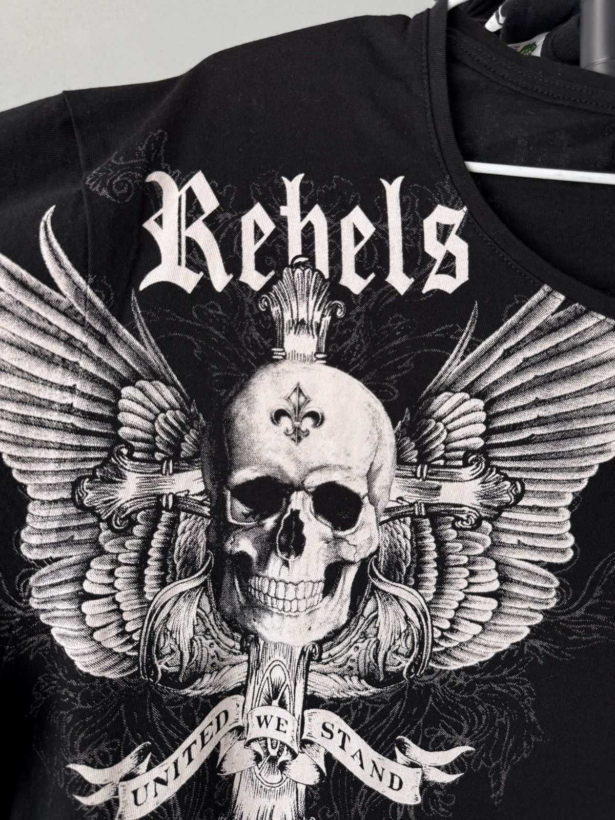 Other Vintage Skull Skeleton Cross T Shirt Y2K Ed Hardy Size US L / EU 52-54 / 3 - 4 Thumbnail