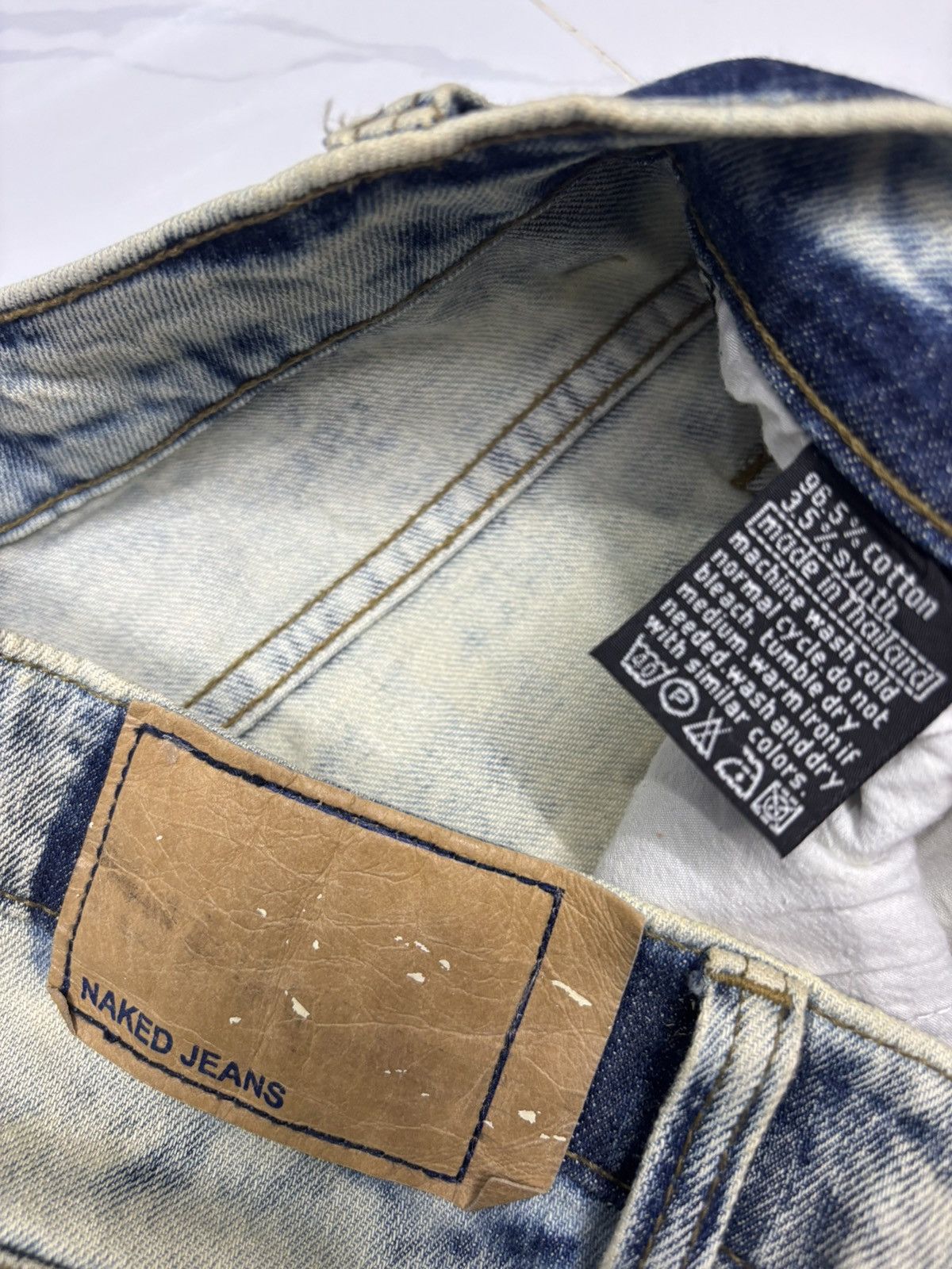 If Six Was Nine OG🔥NAKED JEANS BLEACH ROCKSTAR SLIM FLARE DENIM JEANS Size US 31 - 11 Thumbnail