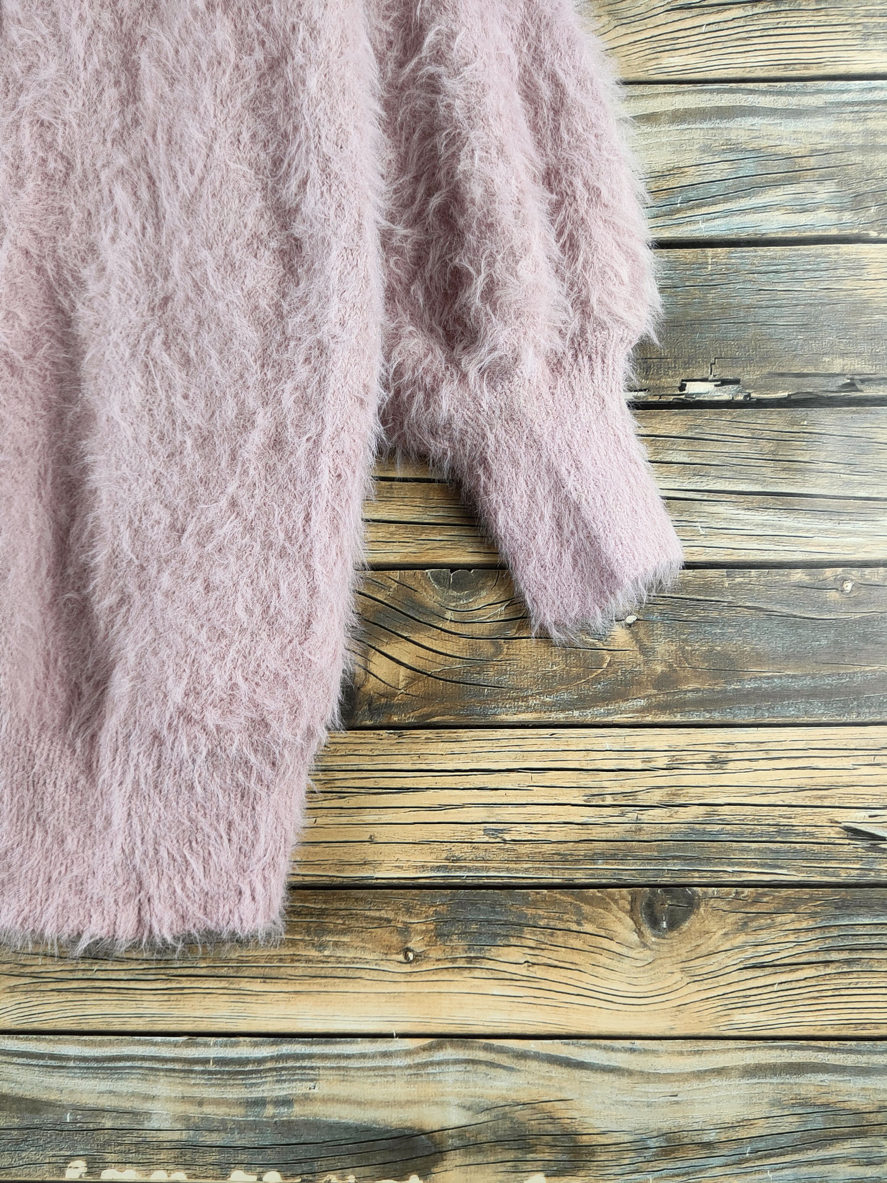 Japanese Brand DL GU Pink Fur Mohair shaggy Knitwear Cardigan #46-997 Size M / US 6-8 / IT 42-44 - 6 Thumbnail