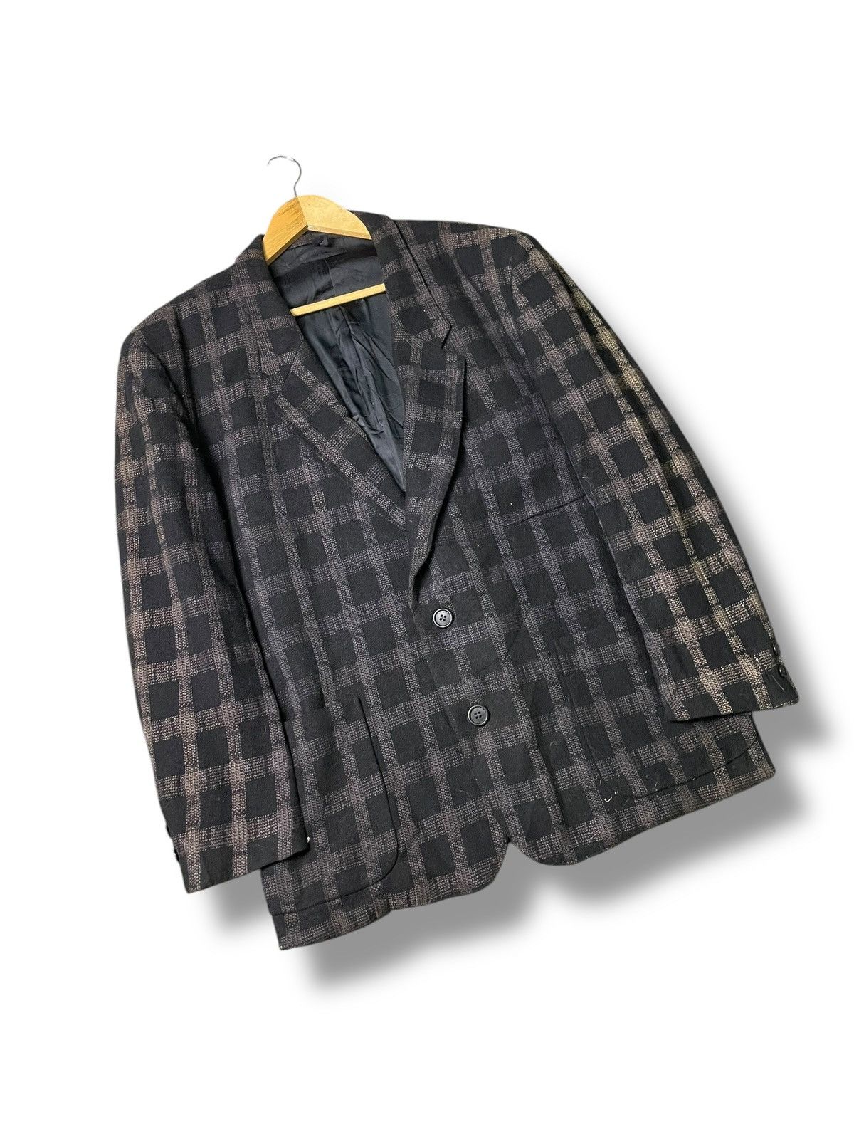 Japanese Brand × Vintage Shin Hosokawa Checkered Light Blazer (75) Size US S / EU 44-46 / 1 - 2 Thumbnail