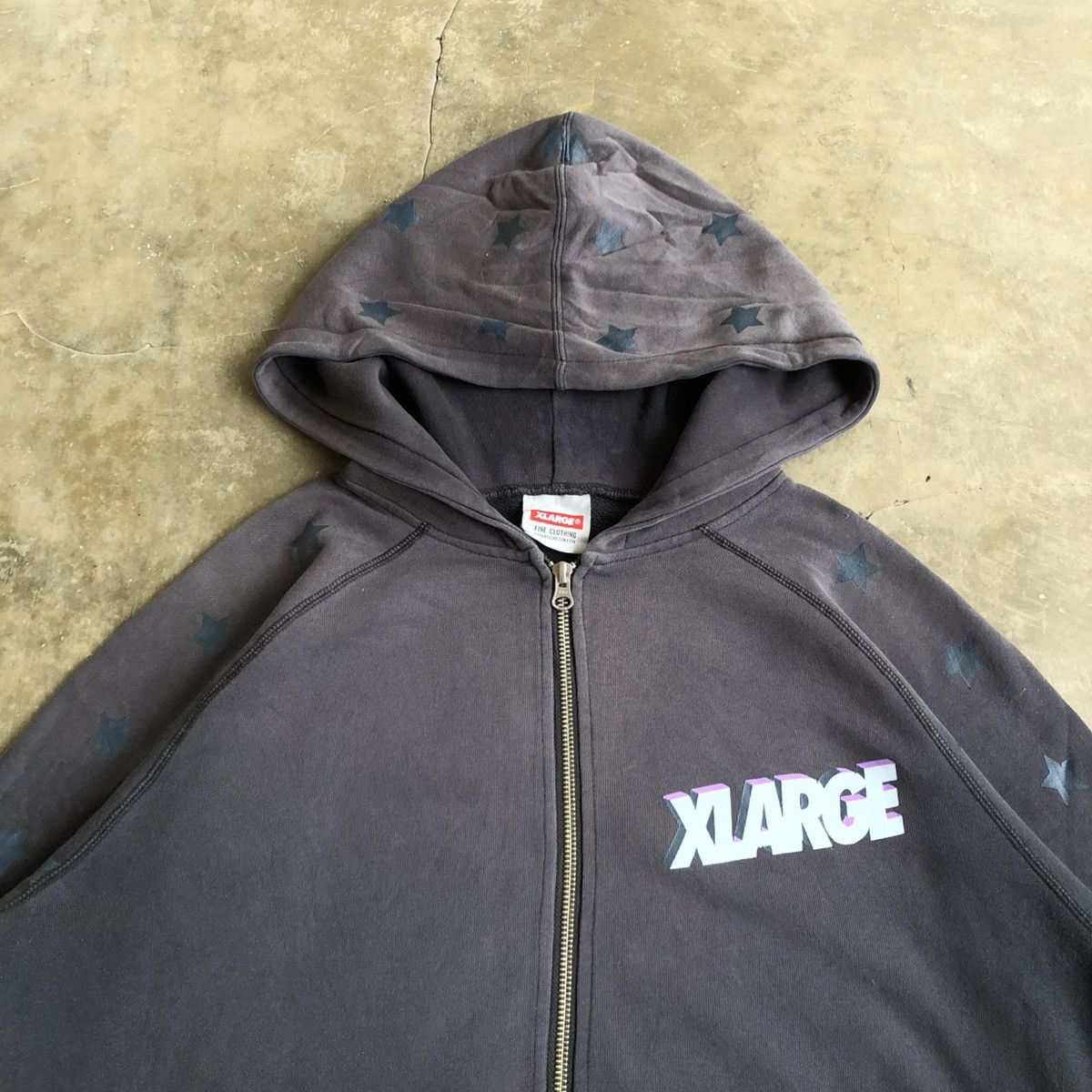 Japanese Brand Vintage Trashed Xlarge Stars Logo Ziphoodie Y2k Black Size US XL / EU 56 / 4 - 3 Thumbnail
