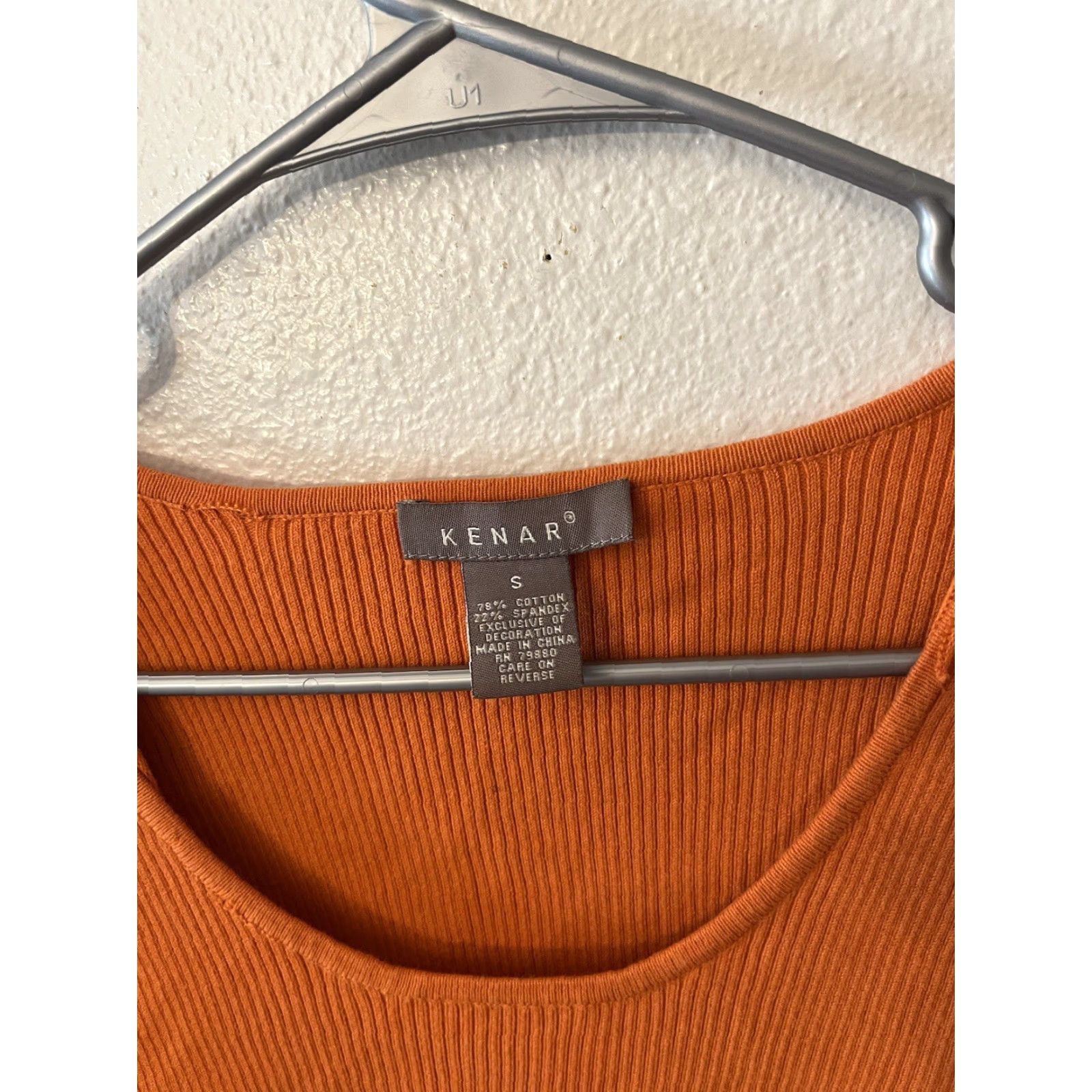 Vintage Kenar Women Orange Casual Dress Small Body: 27.0 Length, Short Sleeve, Square Neck, Studded, Cotton, Regular Size S, Casual Dresses, 90s? Size S / US 4 / IT 40 - 2 Thumbnail