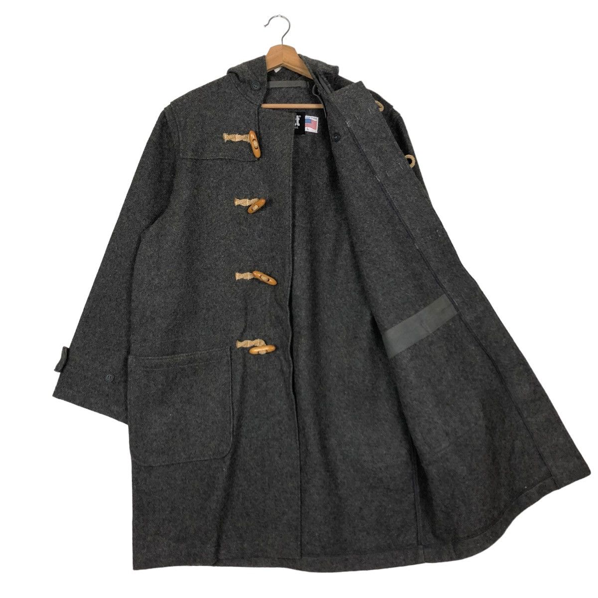 Schott 🔥HERRINGBONE WOOL LONG JACKET SCHOTT DUFFLE MADE IN USA Size US L / EU 52-54 / 3 - 10 Thumbnail