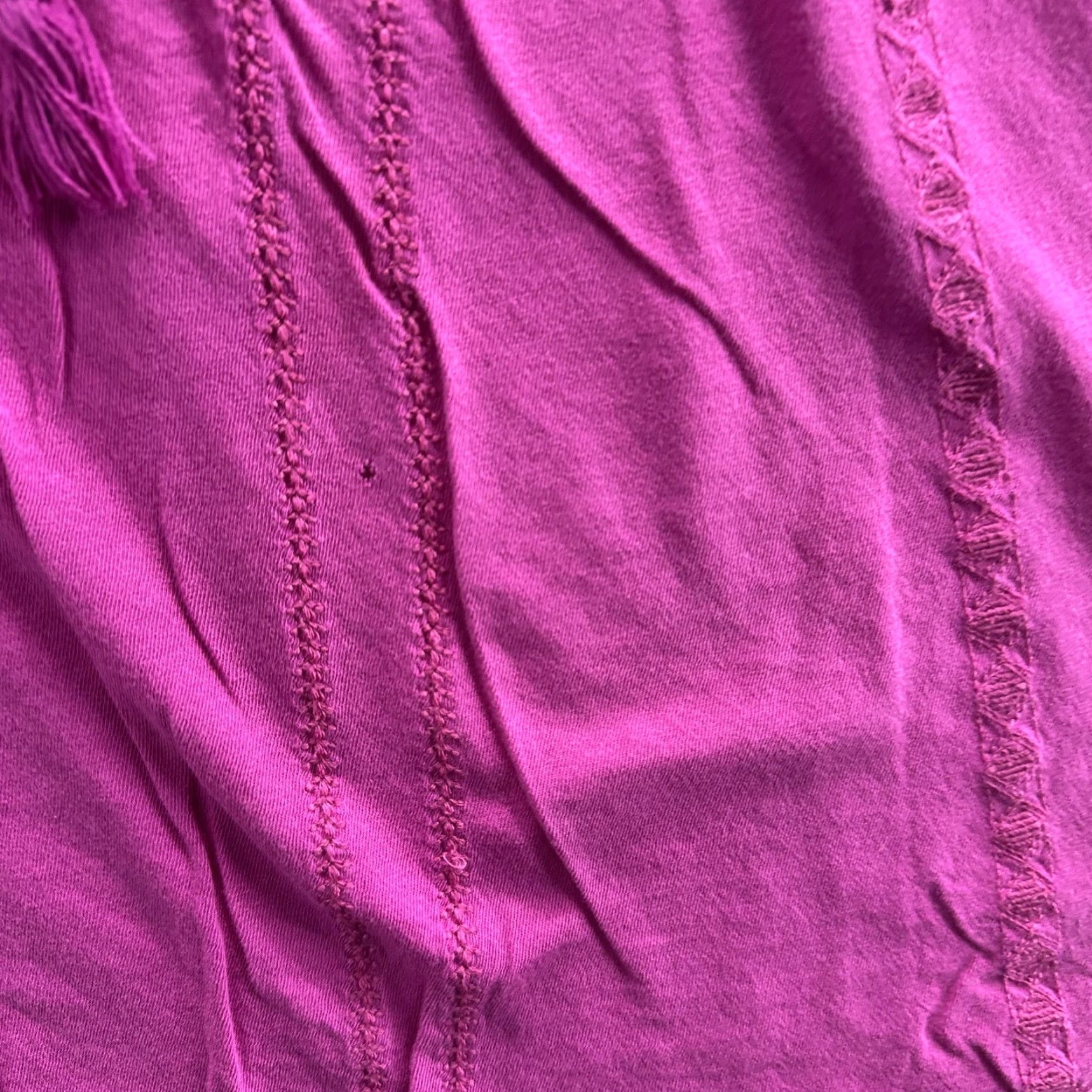 Ralph Lauren Lauren Ralph Lauren Shirt Womens XL Pink Short Sleeve Boho Tassel Blouse Top Adult Regular Size XL Pink bohemian 100% cotton Mens Womens Girls Boys Size XL / US 12-14 / IT 48-50 - 3 Thumbnail