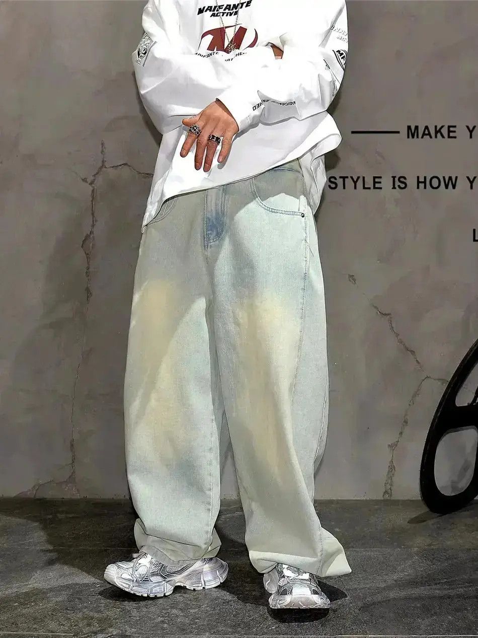 Japanese Brand damaged washed baggy bootcut jeans Size US 32 / EU 48 - 1 Thumbnail