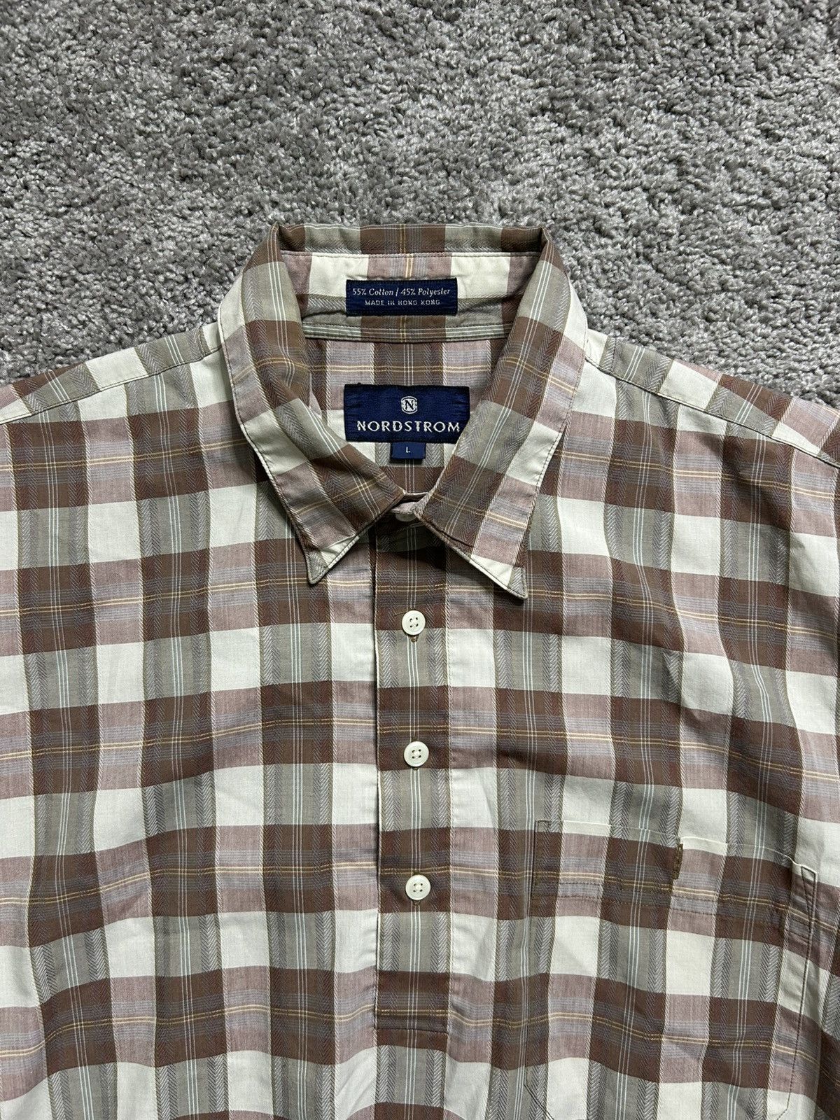 Nordstrom Vintage 80s Nordstrom Checkered Polo Earth Tone Boxy Cropped Size US L / EU 52-54 / 3 - 2 Thumbnail