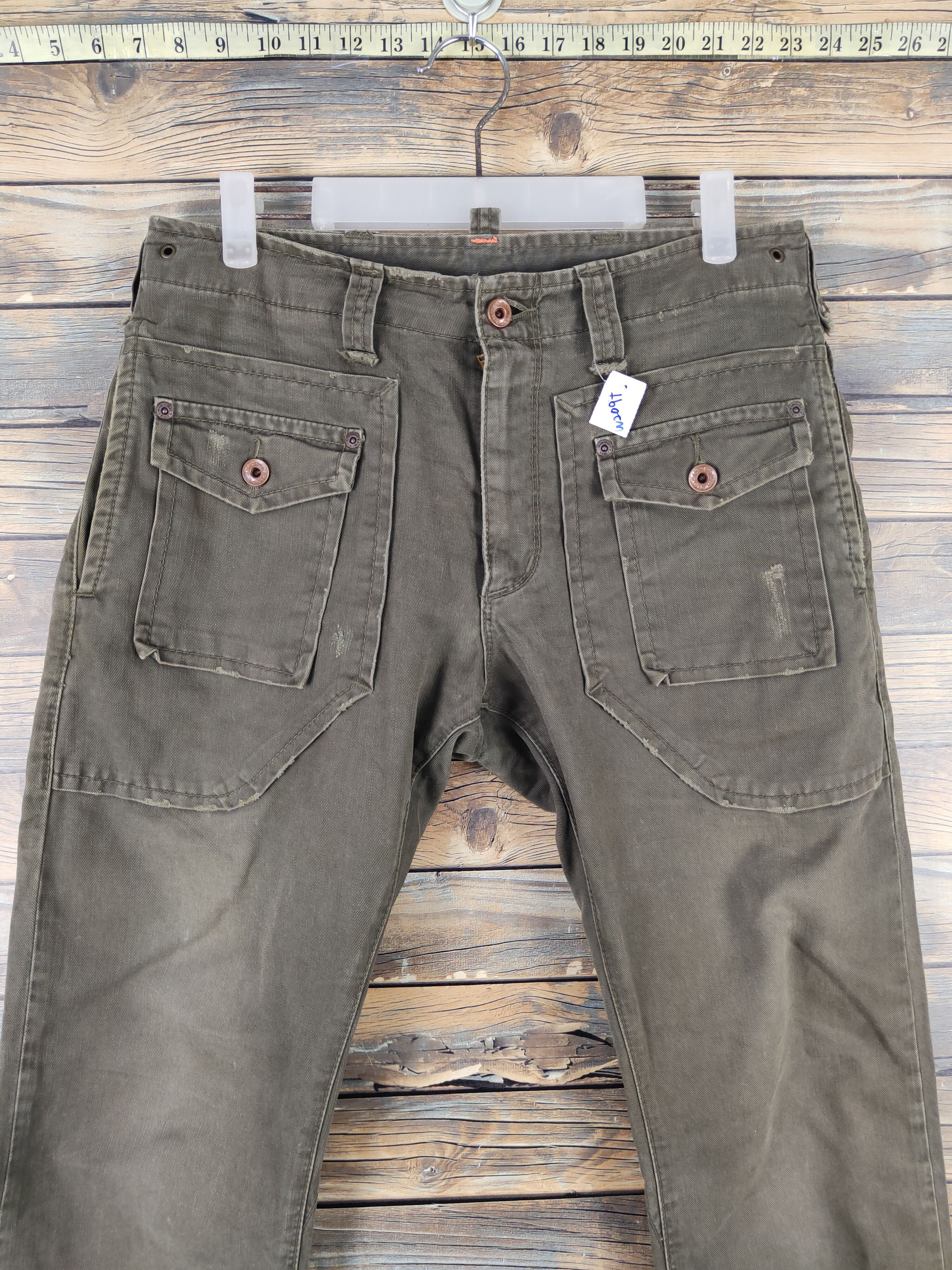 Japanese Brand Edwin Olive Multipocket utility tactical Casual Pants #W2097 Size US 31 - 2 Thumbnail
