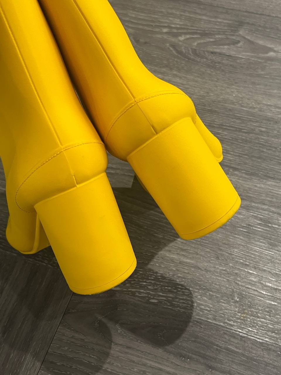 Maison Margiela SS22 Maison Margiela Yellow Recycled Rubber Tabi Boots Size US 6 / IT 36 - 2 Thumbnail