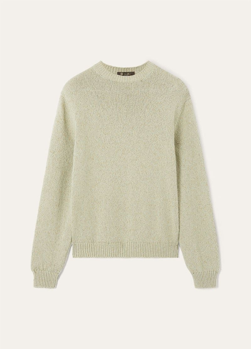 Loro Piana o1w1db10226 FAO9905 Meina Crewneck Sweater in Sage Green Size US XL / EU 56 / 4 - 1 Thumbnail