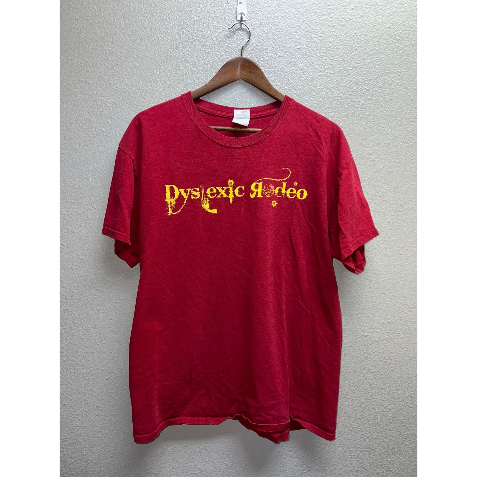 Gildan Dyslexic Rodeo Shirt Band Concert Tour Tee Stained Stain L Size US L / EU 52-54 / 3 - 1 Thumbnail