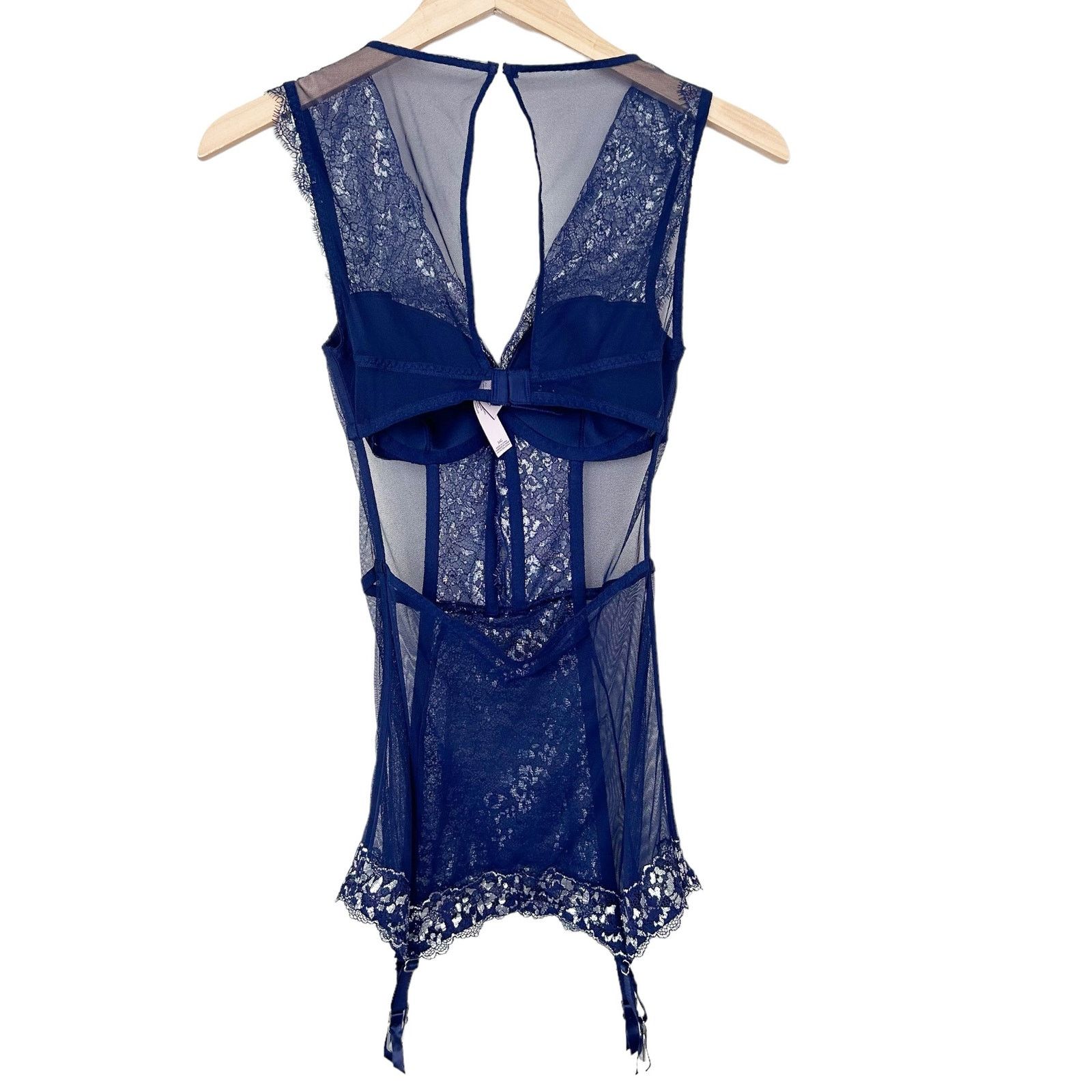 Victoria's Secret Victoria’s Secret Blue Silver Full Length Corset Garter 34C Size ONE SIZE - 6 Thumbnail