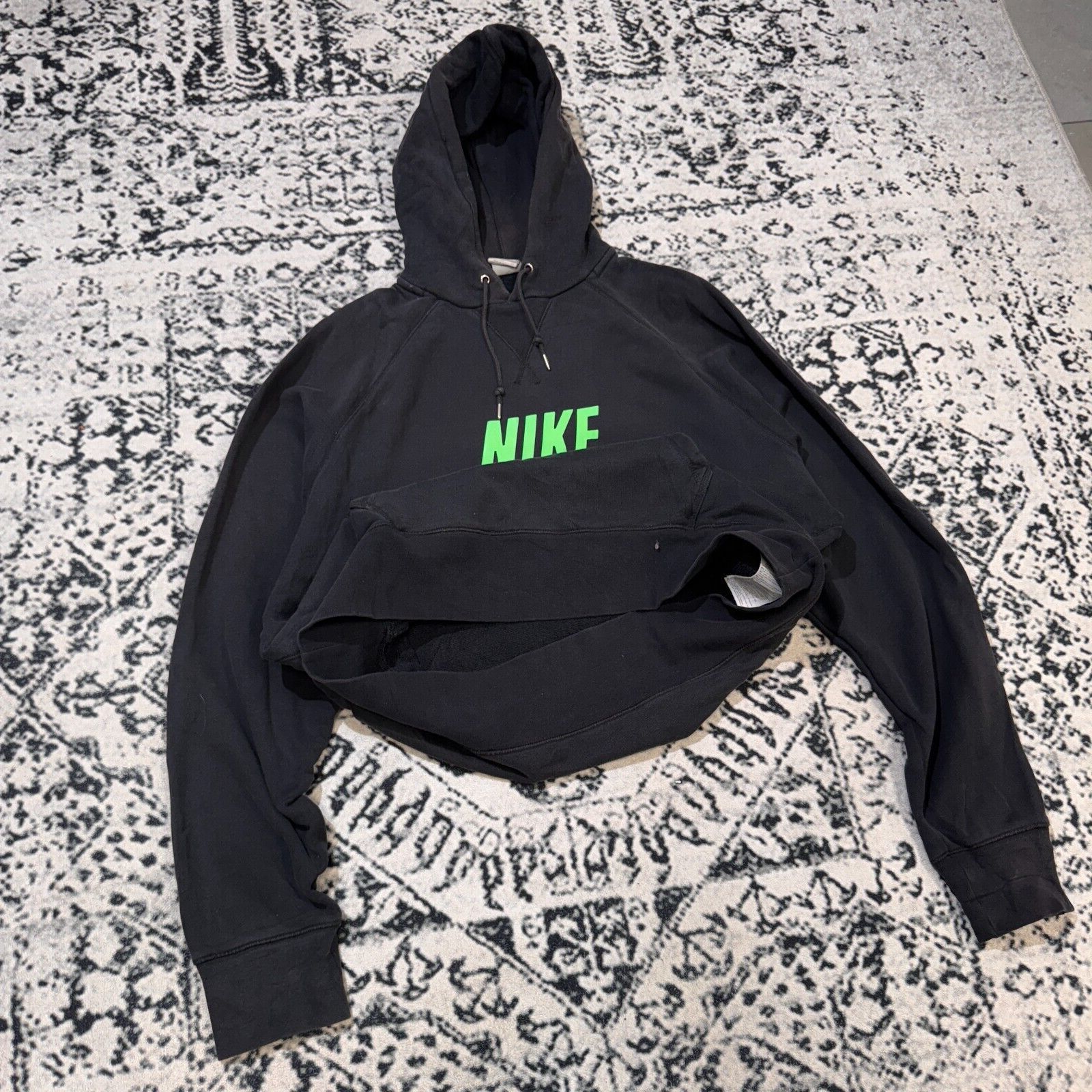 Nike × Vintage Nike Black Cotton Hoodie Size XL Y2k 90s Center Swoosh Size US XL / EU 56 / 4 - 11 Thumbnail
