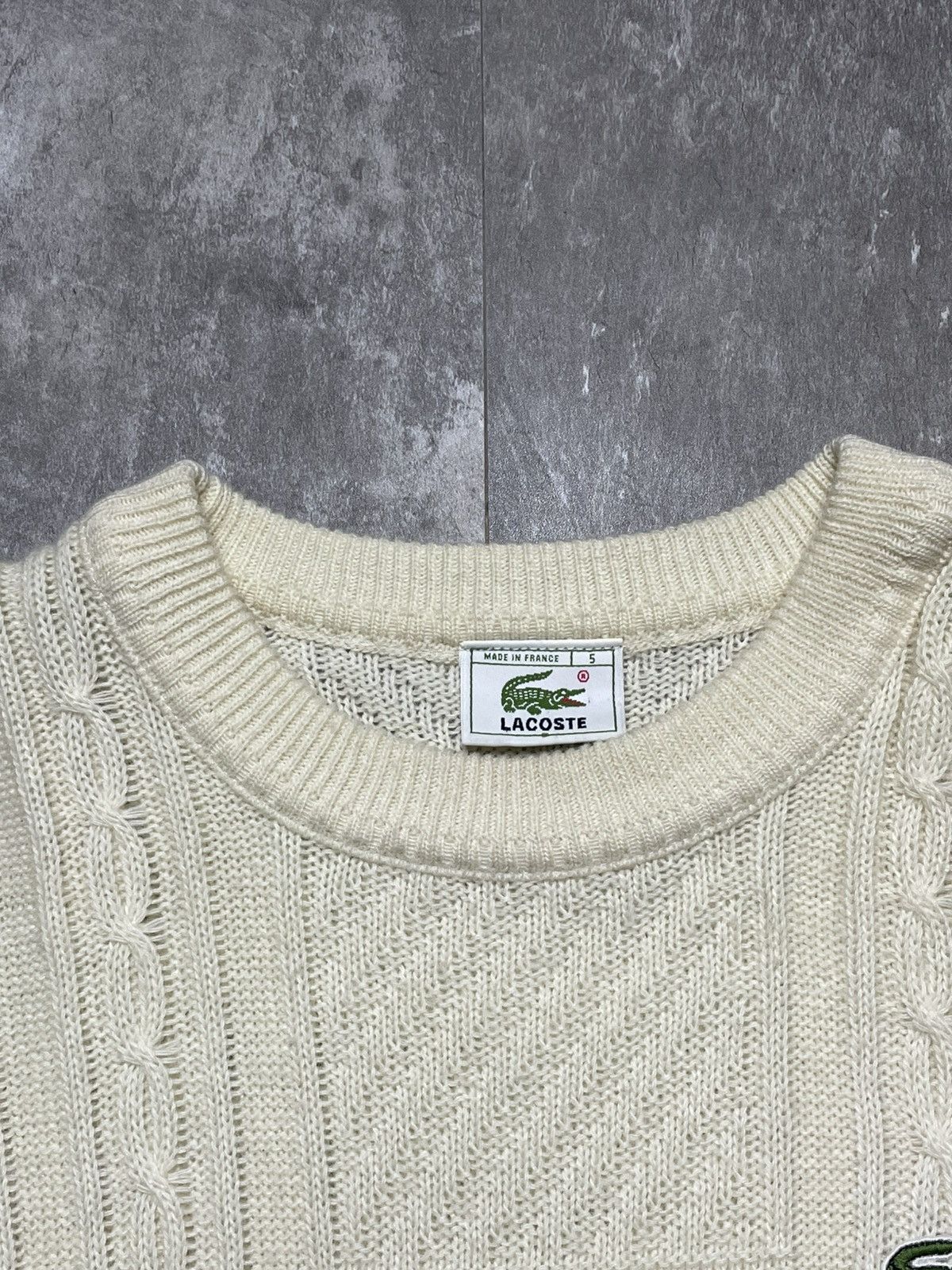 Lacoste vintage lacoste knitwear beige sweater knit cable y2k 90s Size US XL / EU 56 / 4 - 5 Thumbnail