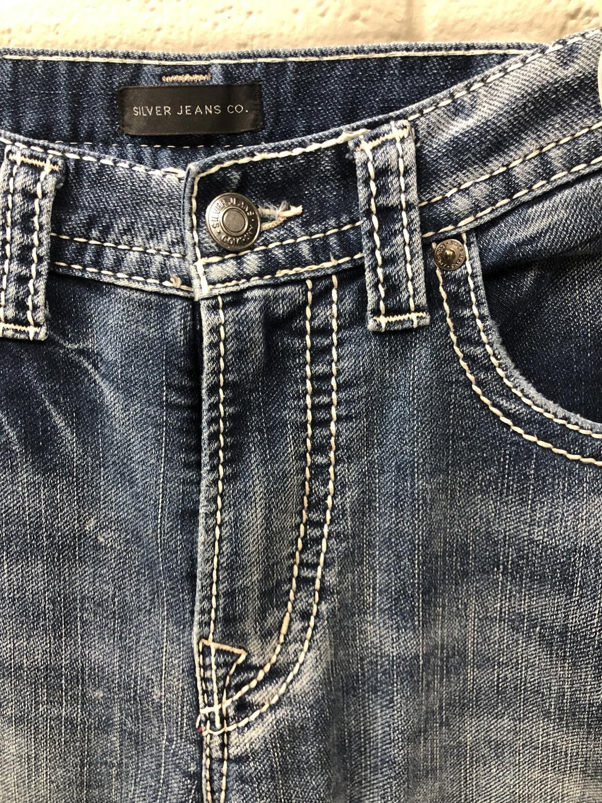 Silver Jeans Co. Silver Jeans Co. Men's Classic Denim Jeans - Distressed Blue Size US 33 - 2 Thumbnail