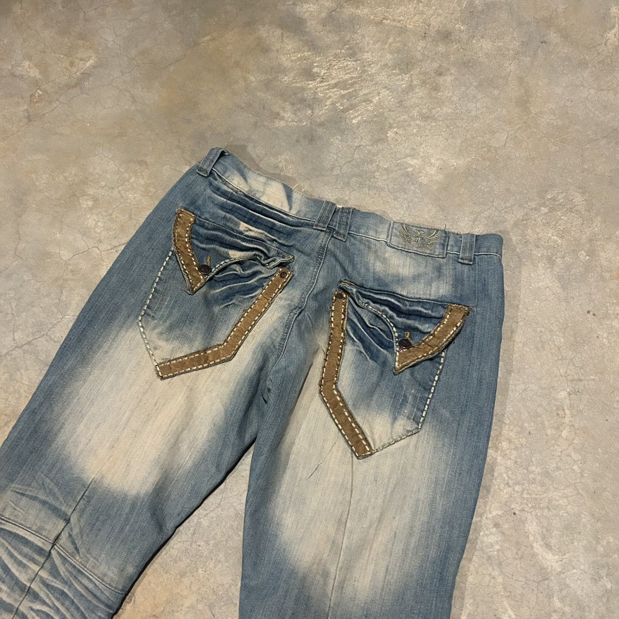 Japanese Brand × Vintage Crazy Vintage Y2K Faded Flap Pocket Baggy Jeans Cyber Skater Size US 34 / EU 50 - 4 Thumbnail
