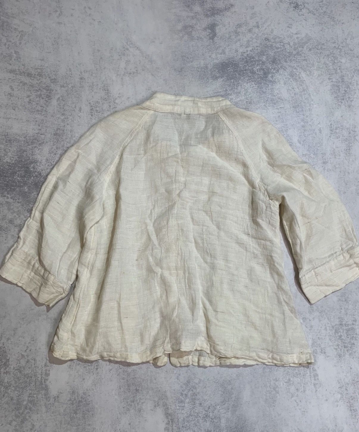 Other La Bottega di Brunella Linen Silk Jacket Off White Size S / US 4 / IT 40 - 6 Thumbnail