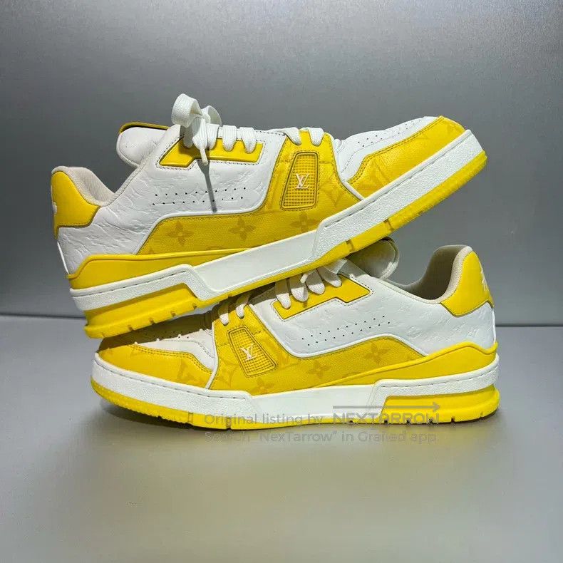 Louis Vuitton Louis Vuitton Trainer white and yellow embossed board shoe Size US 8.5 / EU 41-42 - 4 Thumbnail