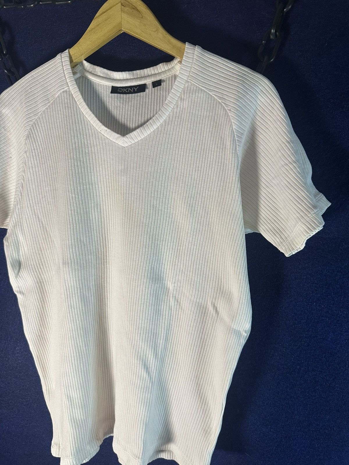 Raf Simons DKNY ribbed V-Neck Tshirt Raf Simons Style Size US L / EU 52-54 / 3 - 2 Thumbnail