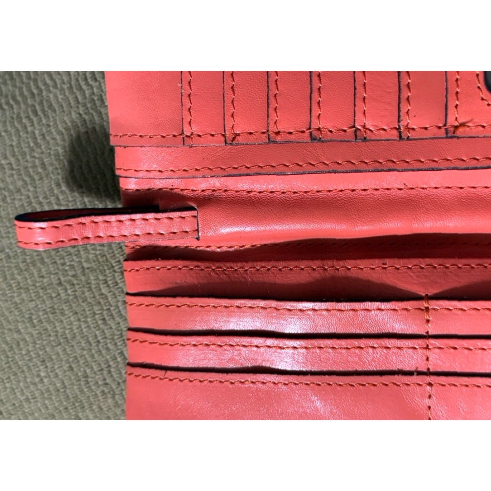 Patricia Nash Patricia Nash Annesley Wristlet Coral Leather RFID Blocking Zip Outer Pockets Magnetic Turn Lock Gold Hardware Women Medium" Size ONE SIZE - 7 Thumbnail