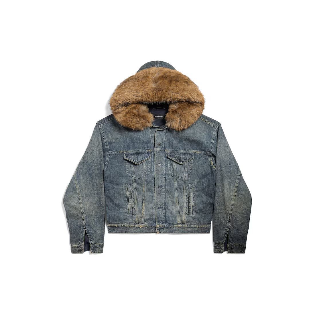BALENCIAGA $3350 Men's Blue Denim Boxy Jacket New & Authenti