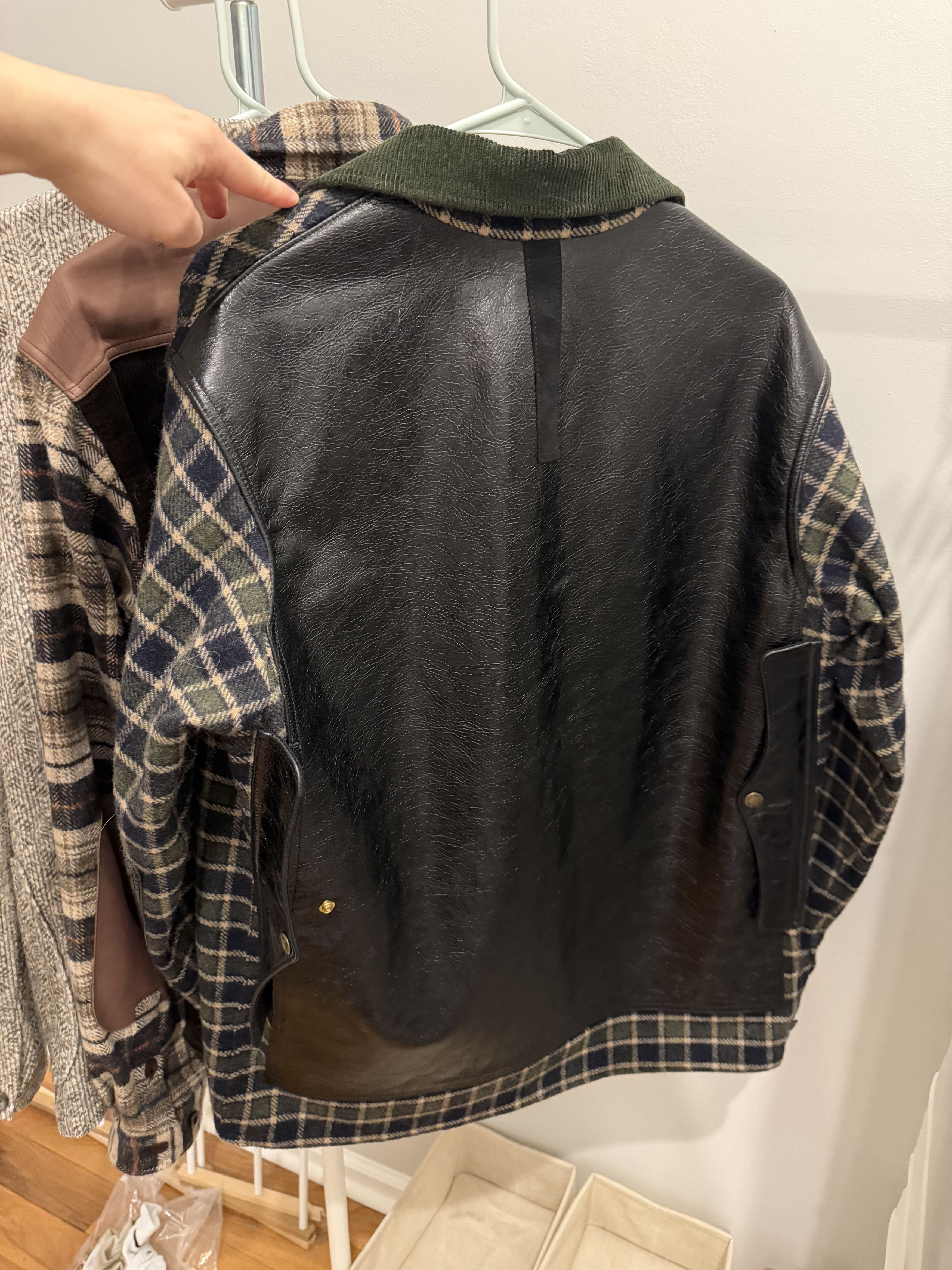 Junya Watanabe Junya Watanabe Filson Men's Flannel Check x Leather Jacket Size US L / EU 52-54 / 3 - 2 Thumbnail
