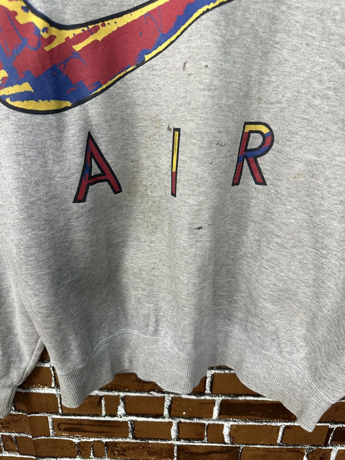 Nike Vintage 80s Nike Air Big Logo Crewneck Z357 Size US L / EU 52-54 / 3 - 3 Thumbnail