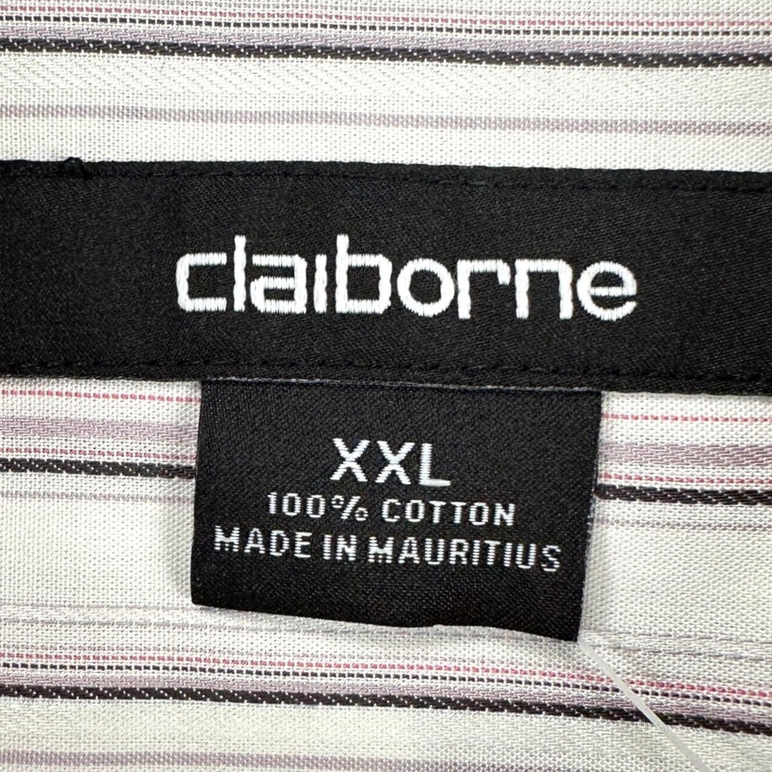 Liz Claiborne Claiborne Adult Men Button Up Shirt 2XL White Red Striped Long Sleeve Casual NEW Size US XXL / EU 58 / 5 - 6 Thumbnail