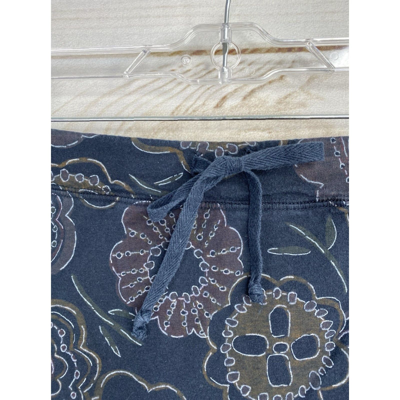 Vintage Fresh Produce Skirt S Navy Blue Floral Pull On Ruffle Hem Knee Length Casual Women's Skirt Size 28" / US 6 / IT 42 - 2 Thumbnail