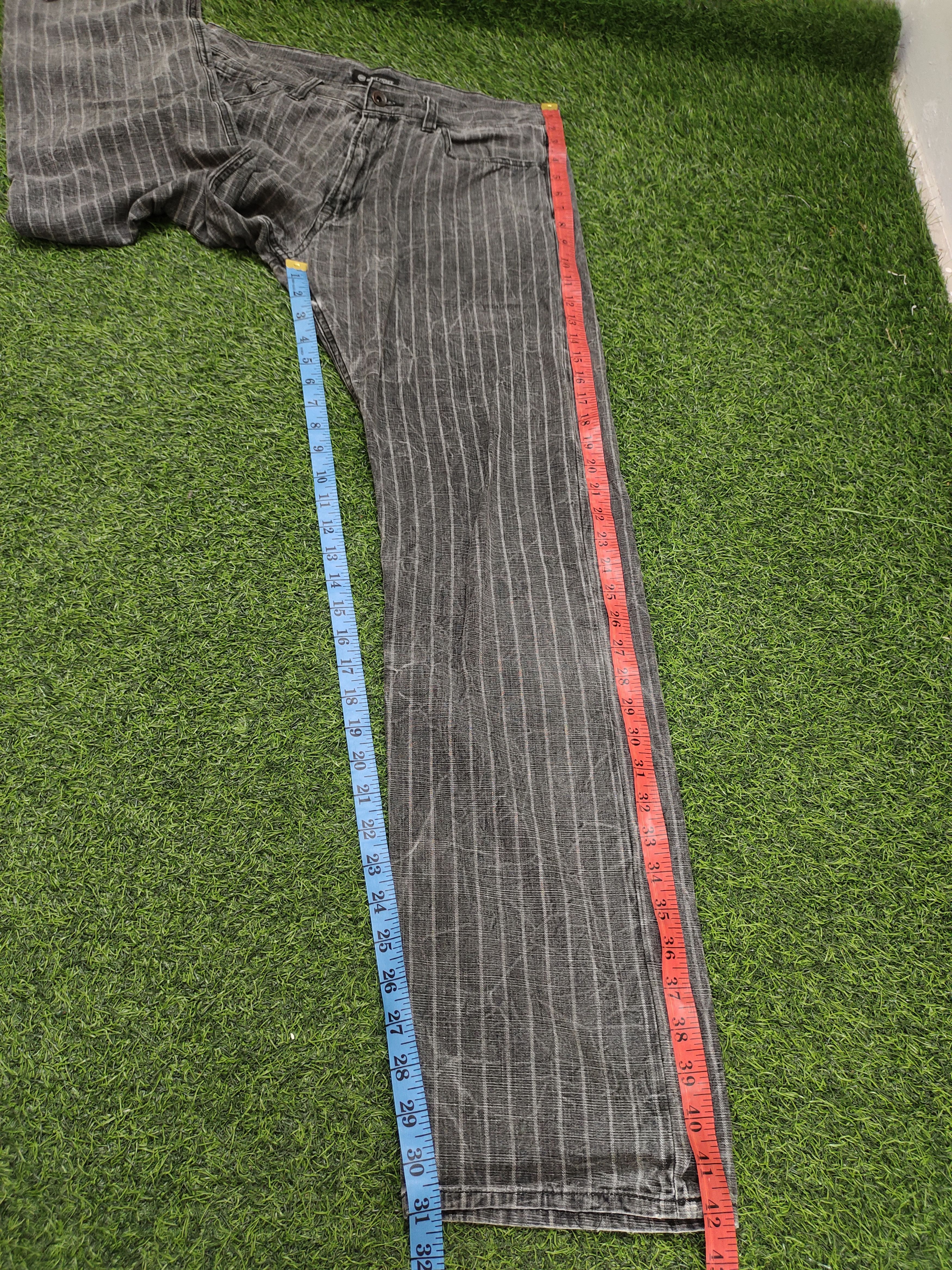 If Six Was Nine Vintage Root Three Japan Black Faded Striped Denim Pants Size US 32 / EU 48 - 16 Thumbnail