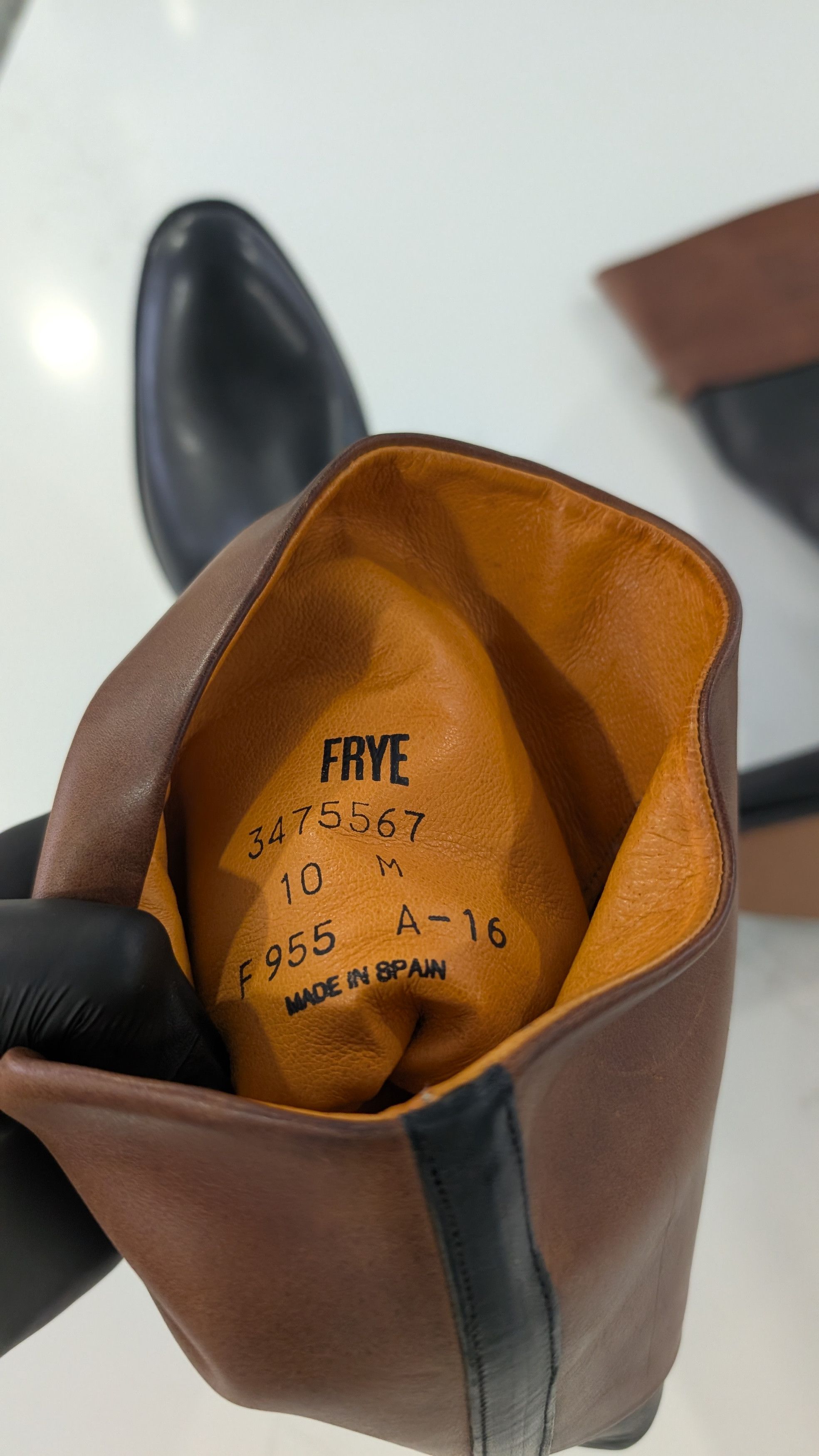 Frye Frye Melissa Belted Riding Boots Two-Tone Brown Leather Size US 10 / IT 40 - 12 Thumbnail