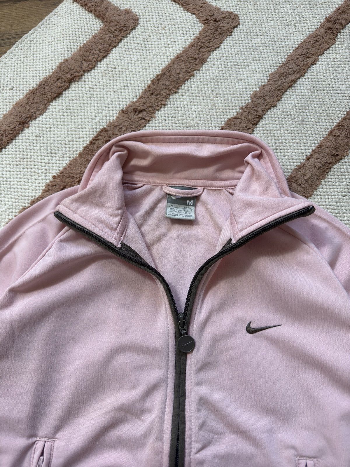 Nike 1990s NIKE MINI SWOOSH CUTE ZIP PINK/BROWN HOODIE Size M / US 6-8 / IT 42-44 - 3 Thumbnail