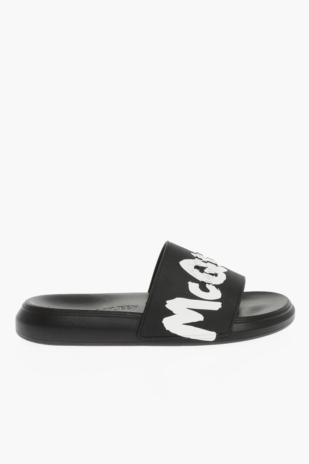 image of Alexander Mcqueen Og1Mm0423 Rubber Slippers In Black, Men's (Size 9)