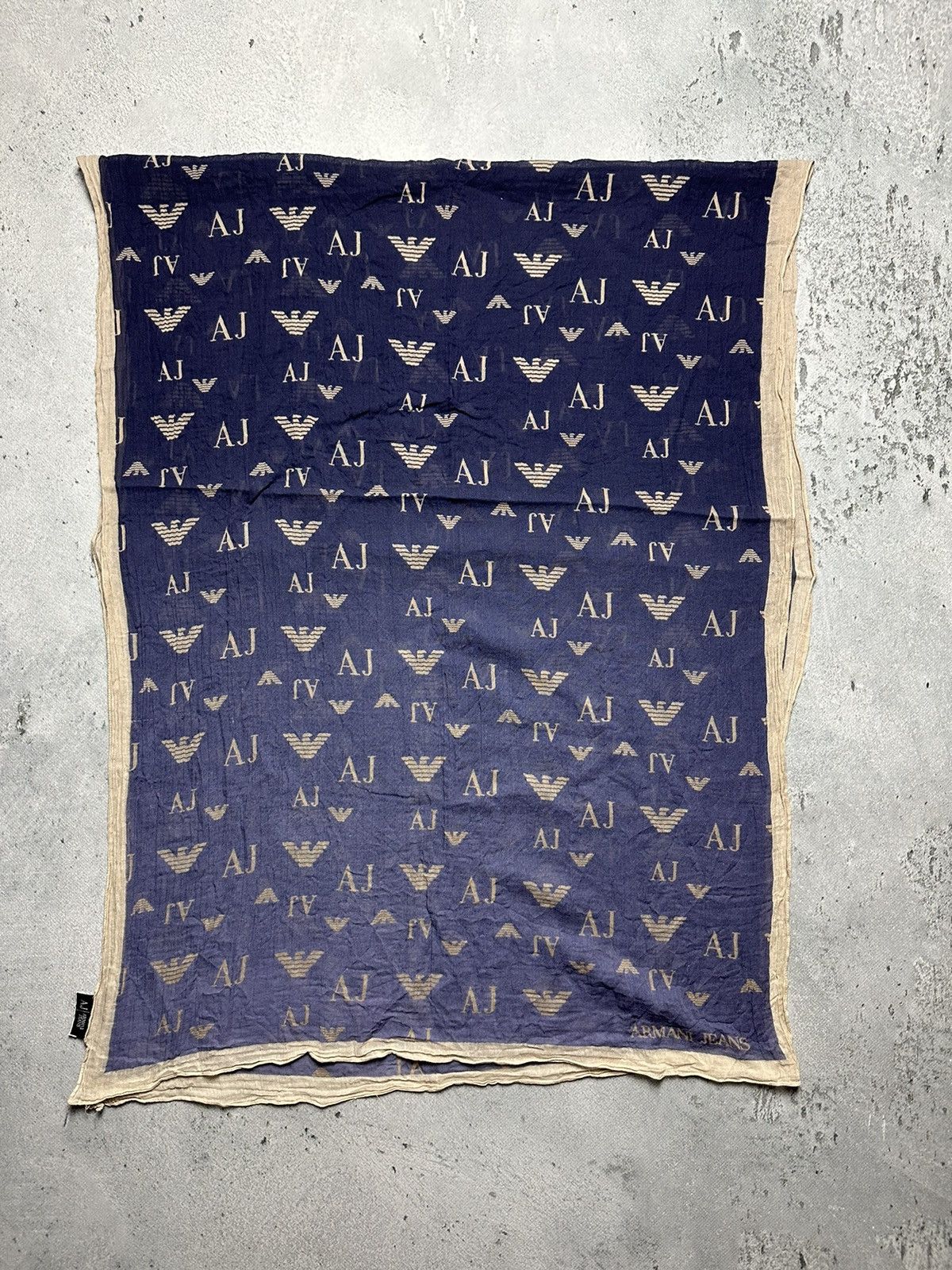 Armani 🔥LASTDROP🔥166x60cm Giorgio Armani Jeans Monogram Scarf Size ONE SIZE - 6 Thumbnail