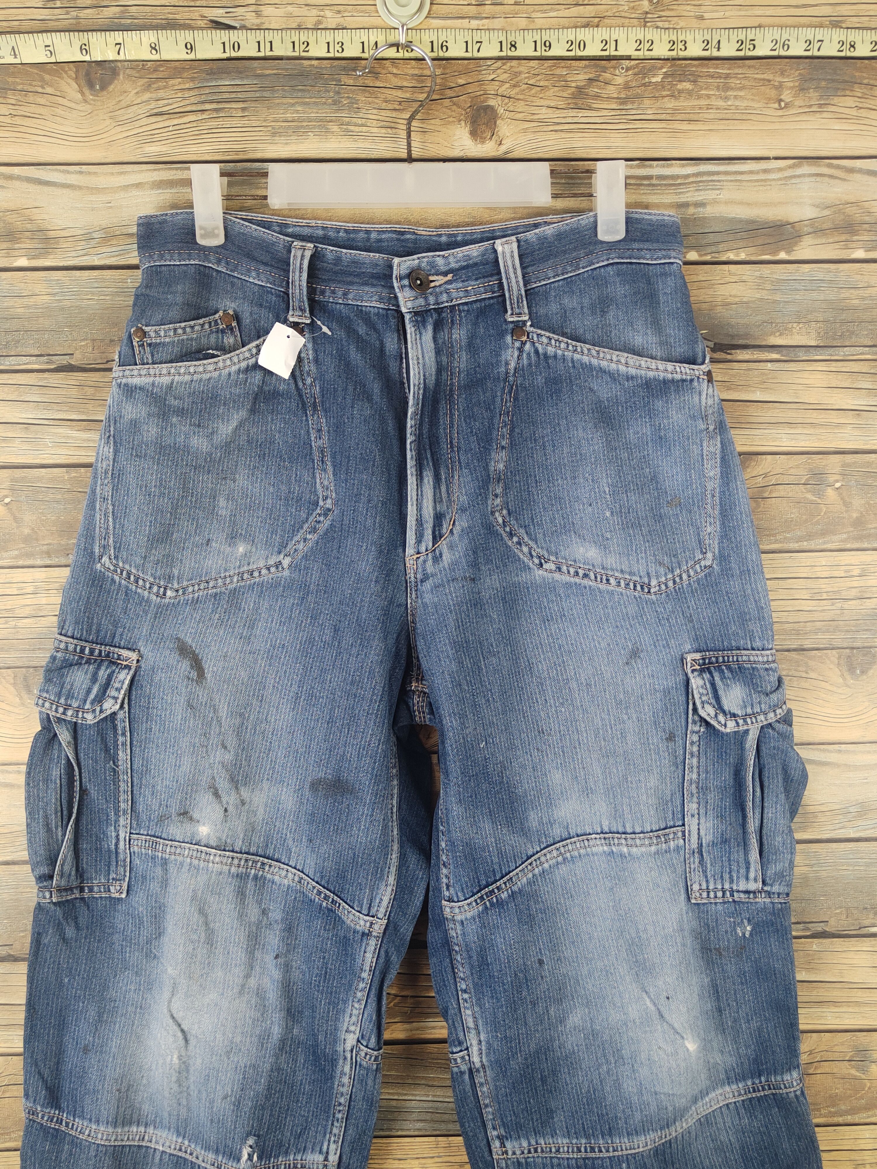 Vintage DL Evenriver Blue Distressed Ripped Jogger Jeans #1863 Size US 31 - 2 Thumbnail