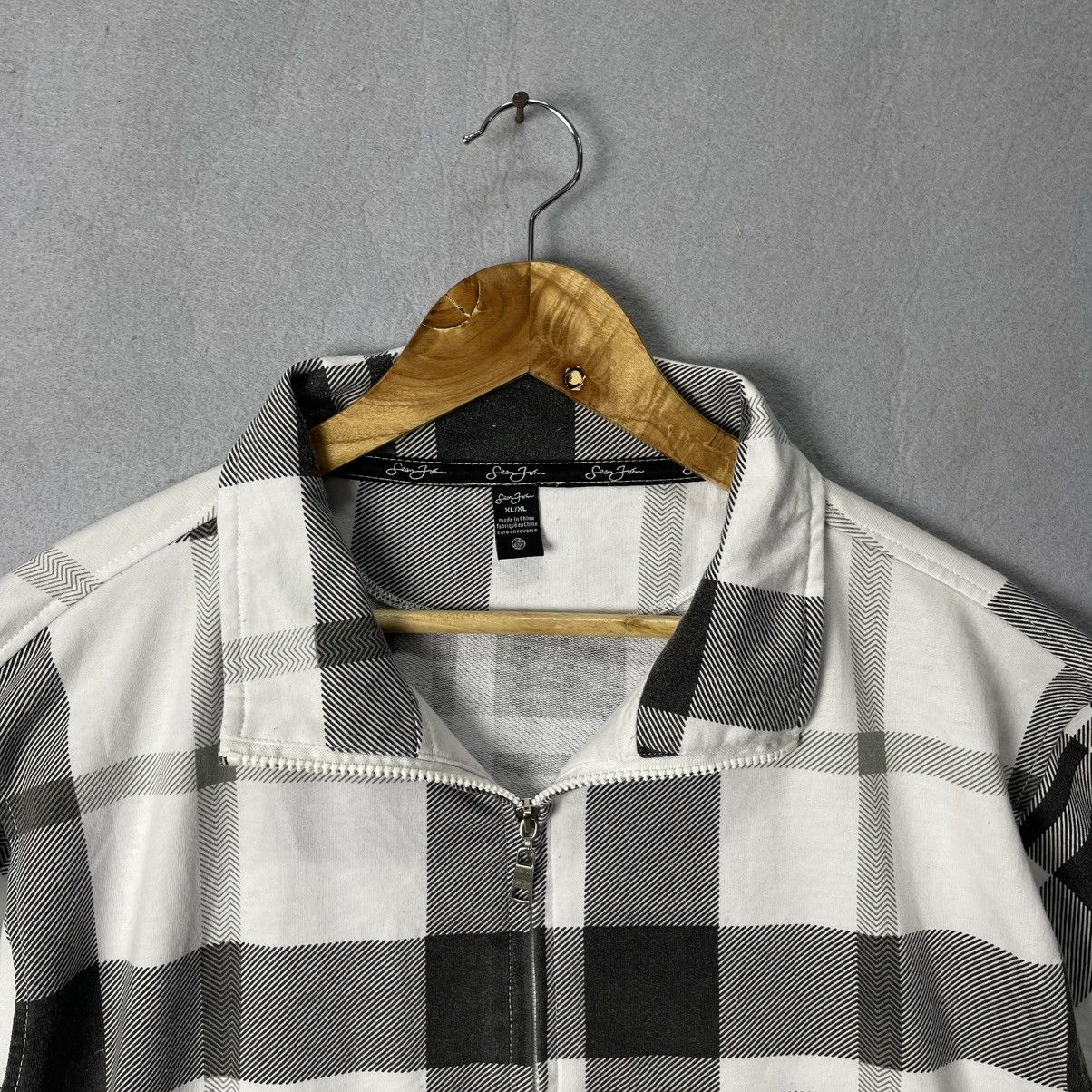Sean John Sean John Plaid Full Zip Short Sleeve Jacket Shirt Size US XL / EU 56 / 4 - 2 Thumbnail