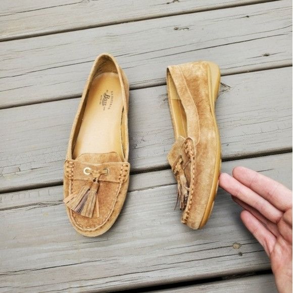 G.H. Bass & Co. GH Bass Bonnie Tan Honey Suede Leather Tassel Penny Loafers Size US 6.5 / IT 36.5 - 8 Thumbnail