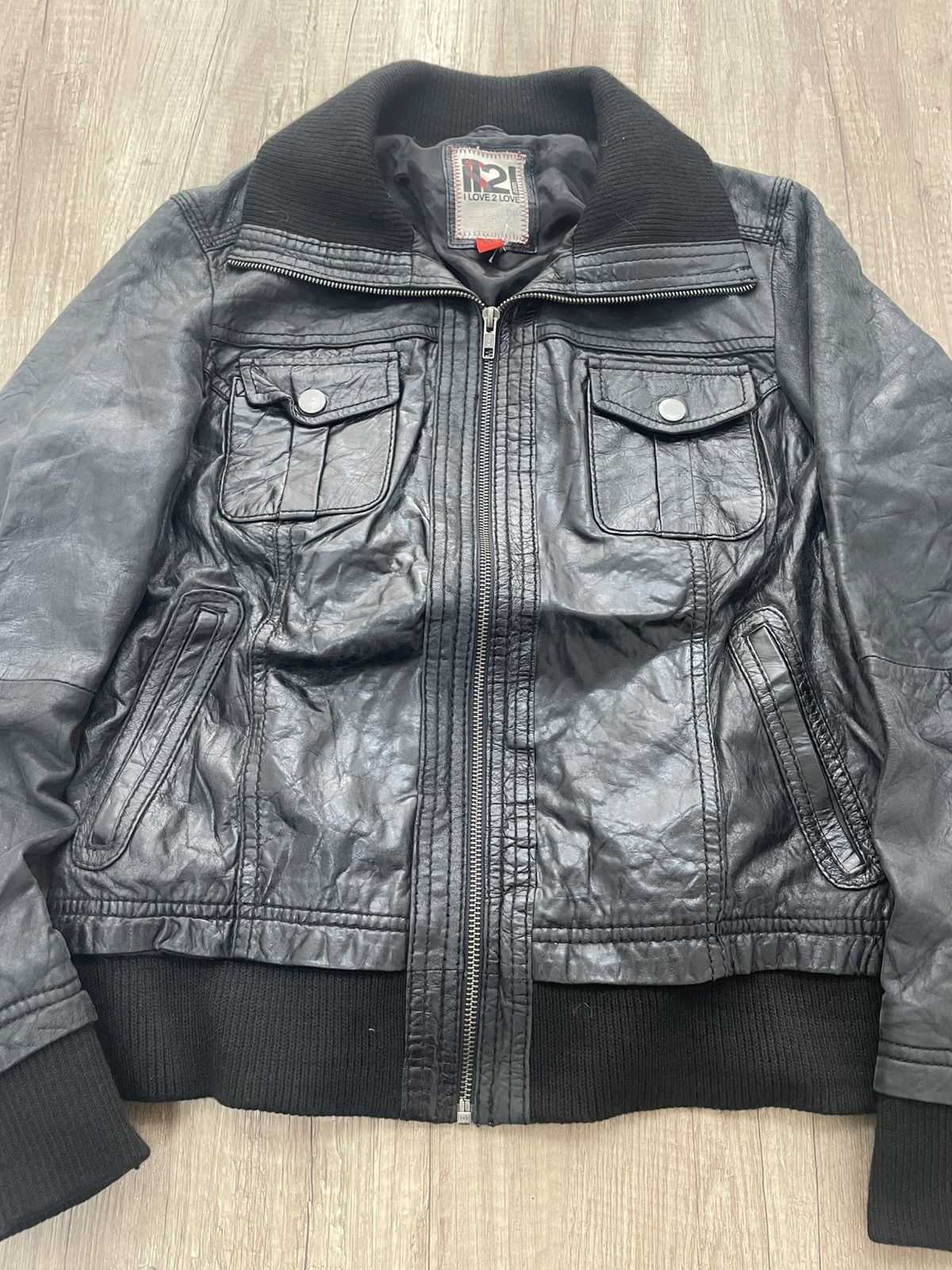 14th Addiction Rare leather bomber jacket 14th addiction style multipocket Size US M / EU 48-50 / 2 - 4 Thumbnail