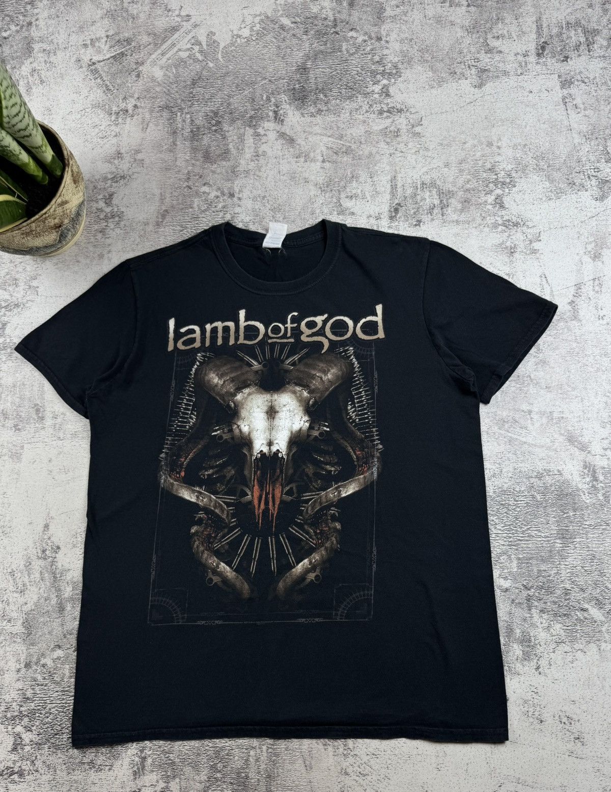 Band Tees Lamb Of God 2013 Men’s Metal Rock Tour Rap Faded Merch Devil Band T Shirt Jersey Size US XL / EU 56 / 4 - 3 Thumbnail